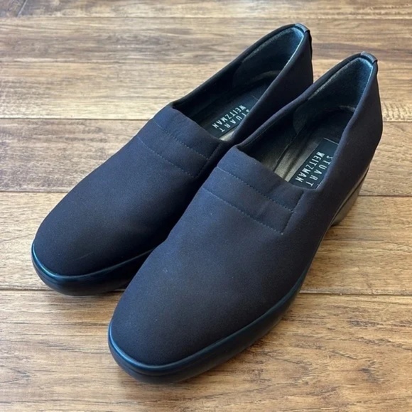 Stuart Weitzman Brown Stretch Nylon Loafers Platform Women's Size 8.5 - Picture 6 of 12